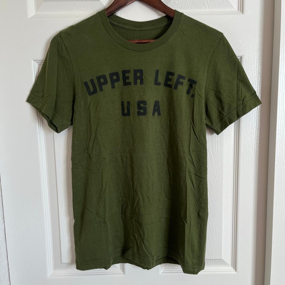 The Great PNW Men's Size S Army Green "Upper Left, USA" Graphic Tee Northwest